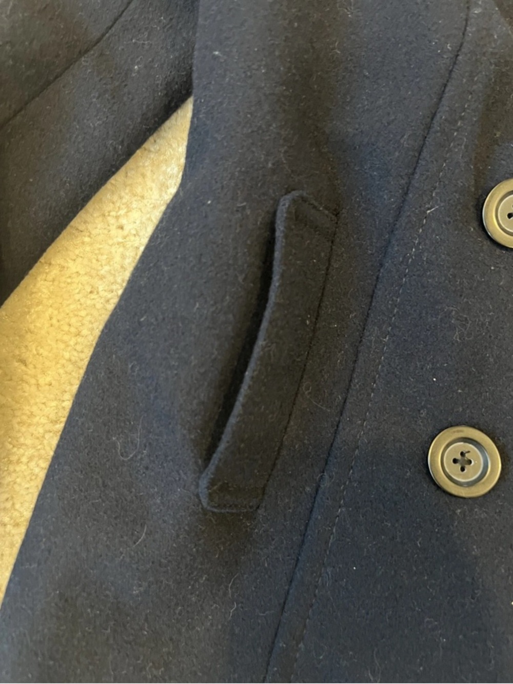 Old Navy women’s Dark Navy Double-Breasted Peacoat - Picture 4 of 6